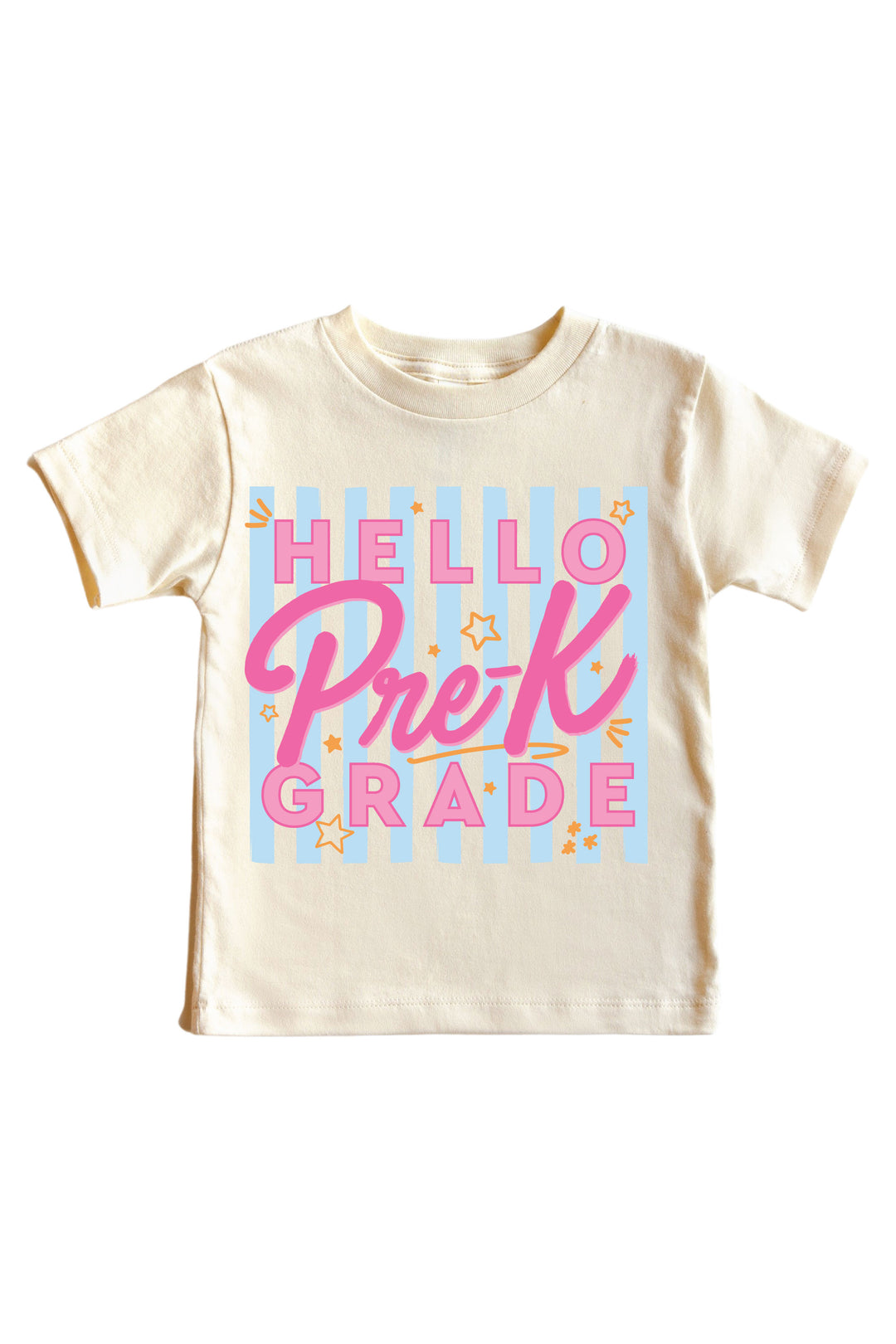 hello pre k pink graphic tee