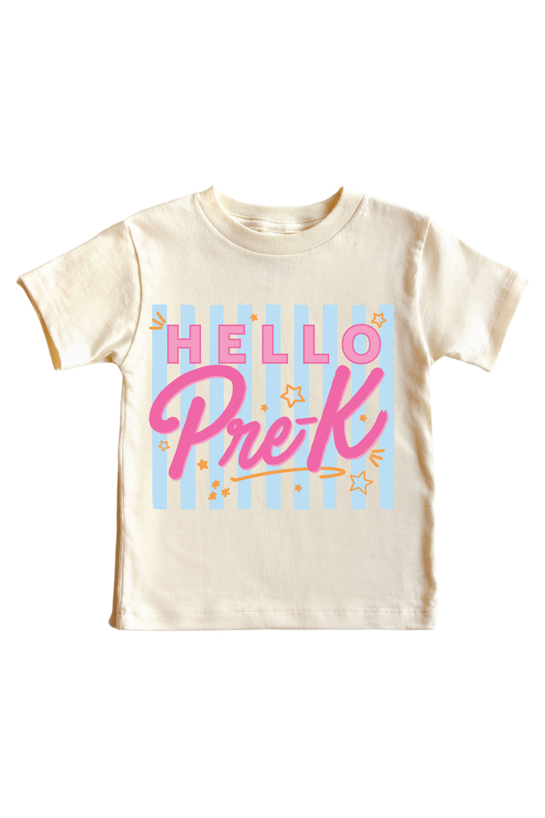 Hello New Grade Stripes Kids Graphic Tee | Natural