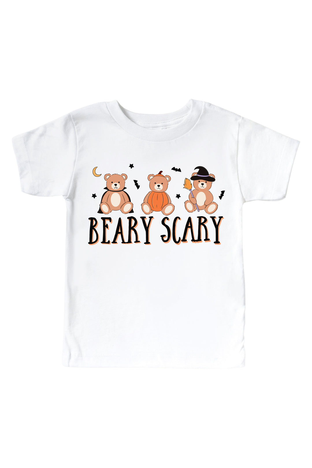 Beary Scary Graphic Bodysuit & Kids Tee | White