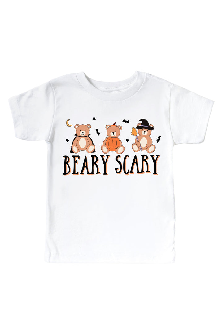 Beary Scary Graphic Bodysuit & Kids Tee | White