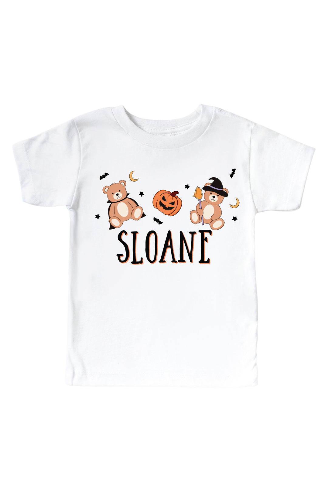 Personalized Beary Scary Graphic Bodysuit & Kids Tee | White