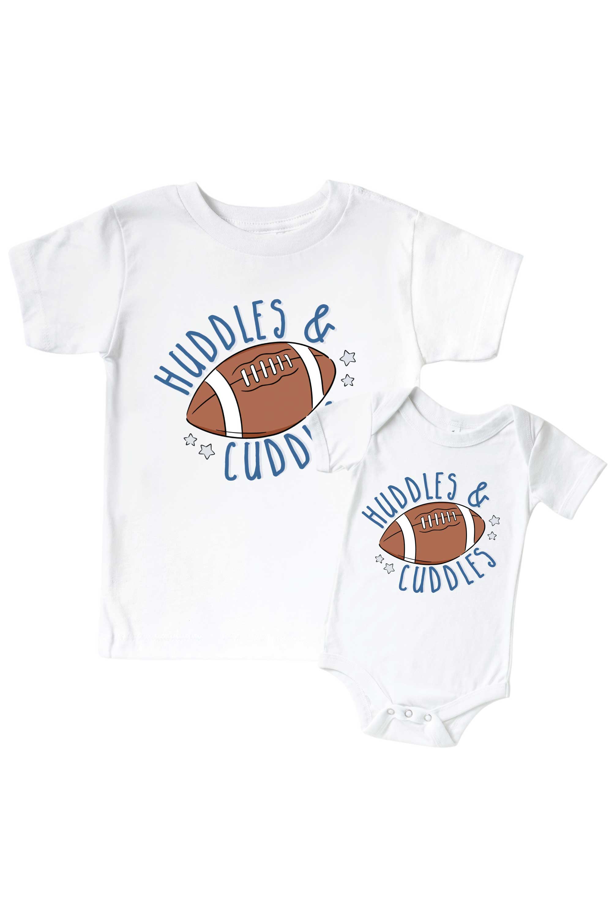 Graphic Bodysuit & Kids' Tee | Huddles & Cuddles Blue