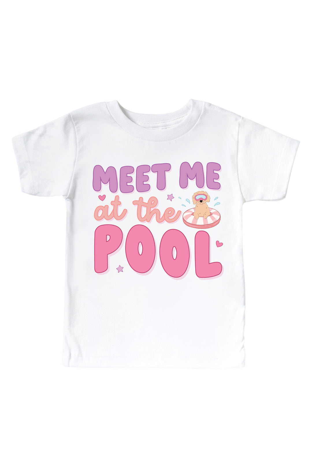 summer dog and floaties graphic tee for kids and babies