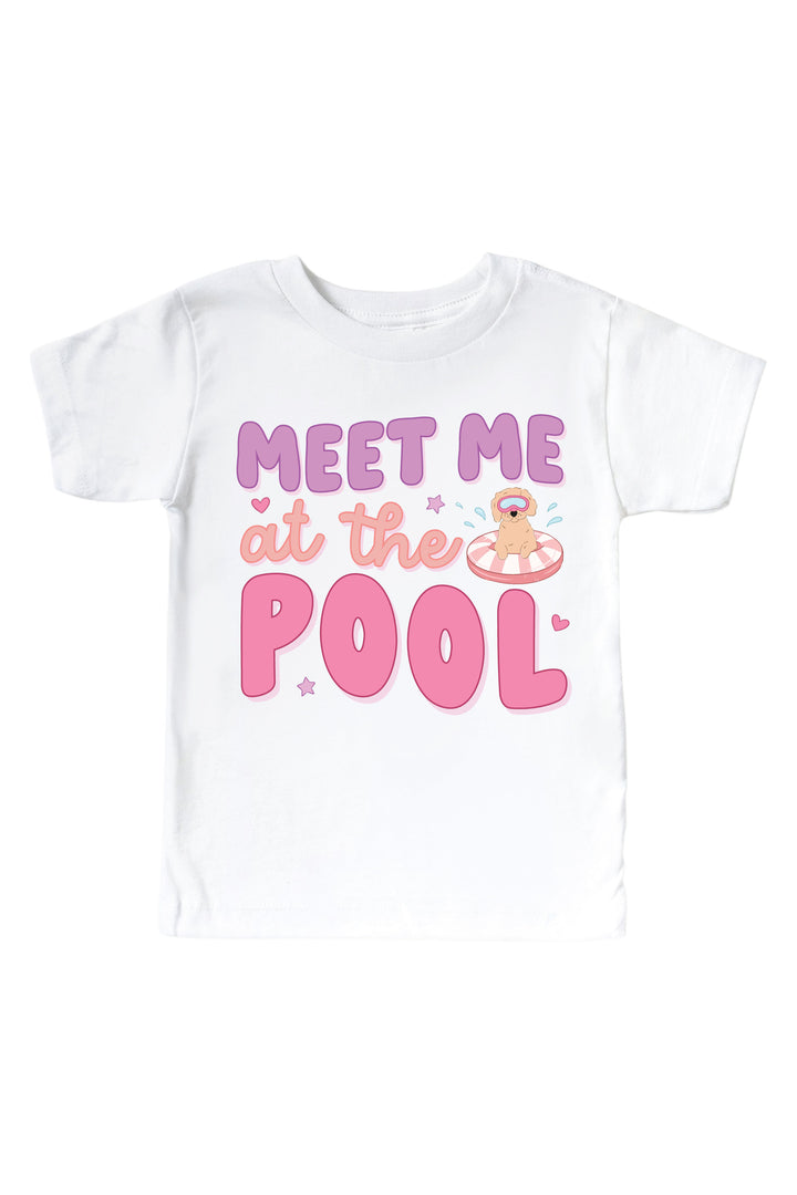 summer dog and floaties graphic tee for kids and babies