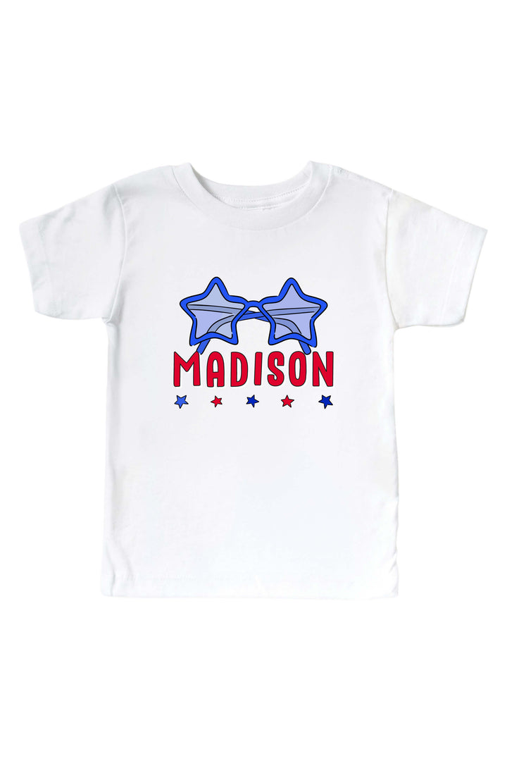 caden lane personalized red white and cool graphic tee and onesie - 4th of july patriotic sibling set