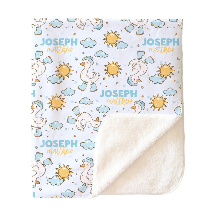 Silly Goose Personalized Kids Blanket | Blue