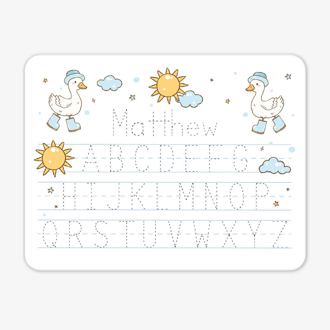 Kids Personalized Whiteboard | Silly Goose Blue