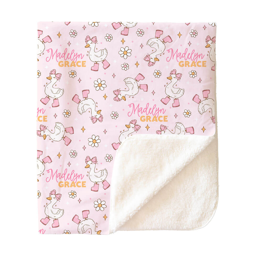 Silly Goose Personalized Kids Blanket | Pink