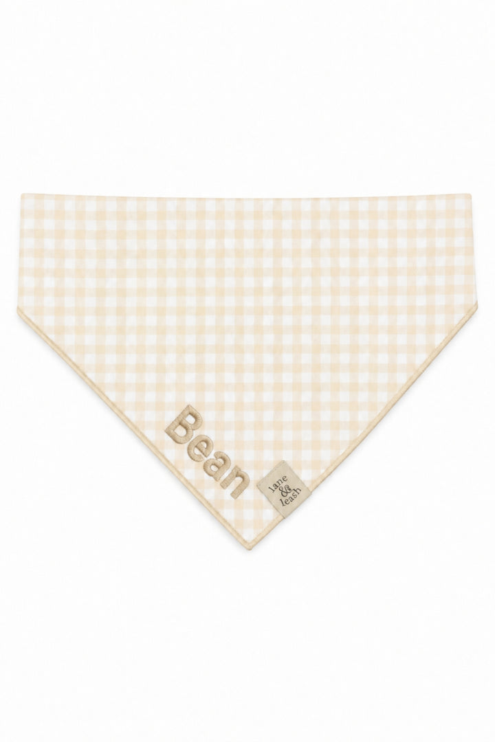 Pet Embroidered Bandana |  Snickerdoodle Gingham