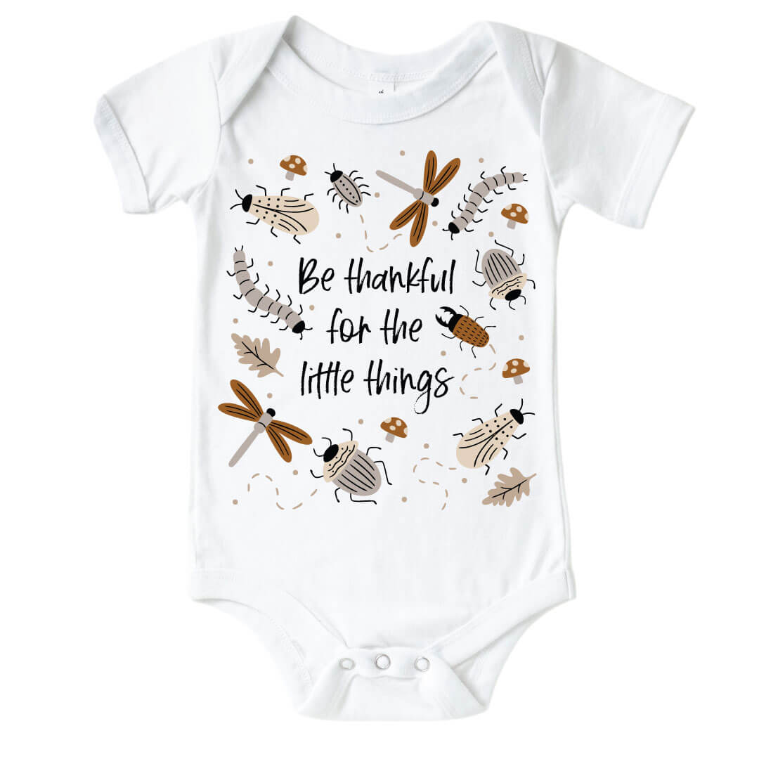 be thankful for the little things graphic bodysuit for babies 