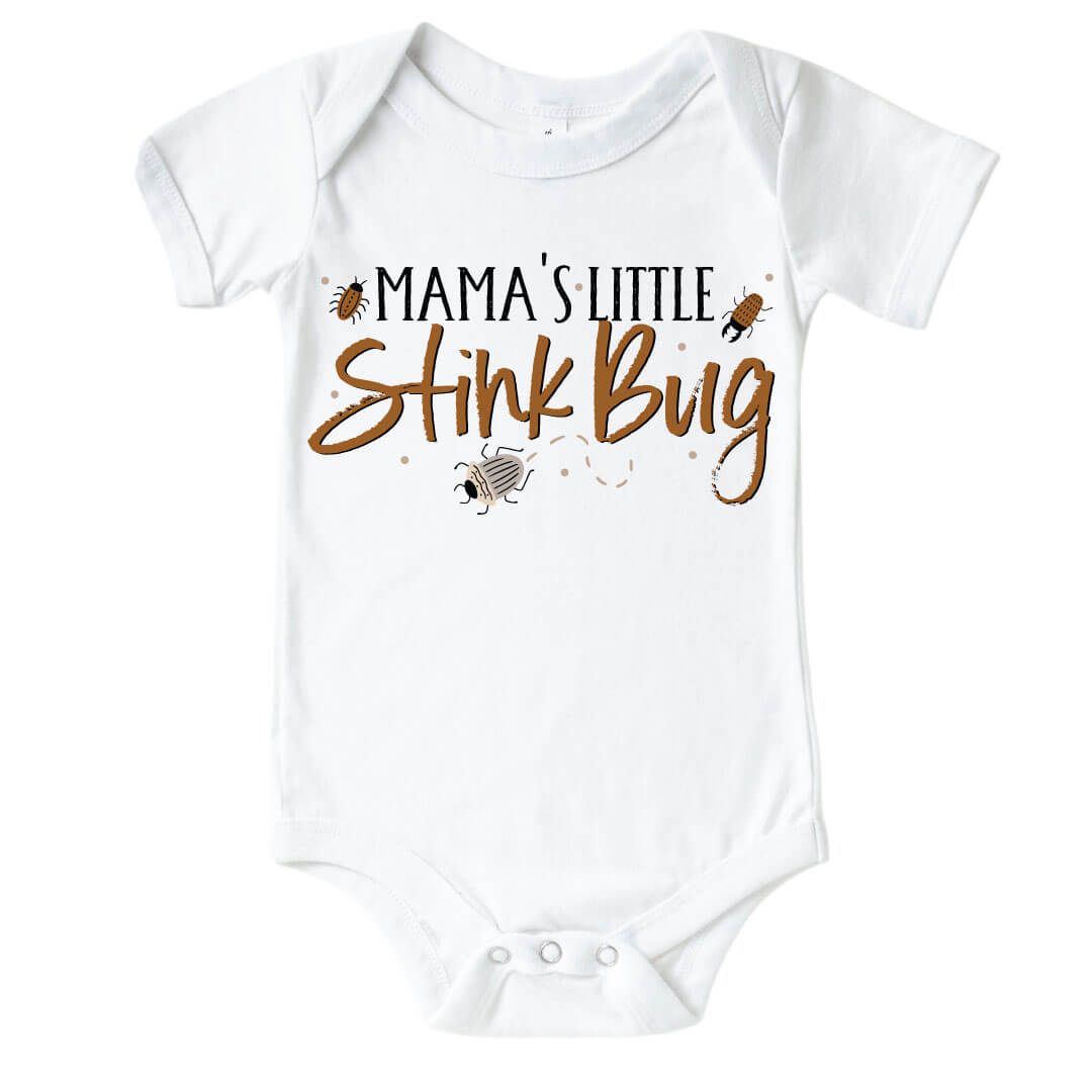 mama's little stink bug graphic bodysuit for babies 