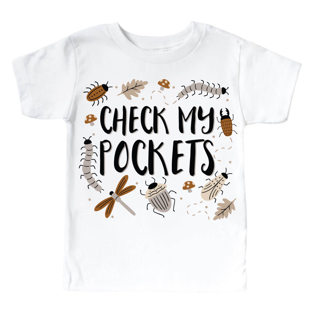 Check My Pockets Kids Graphic Tee | White
