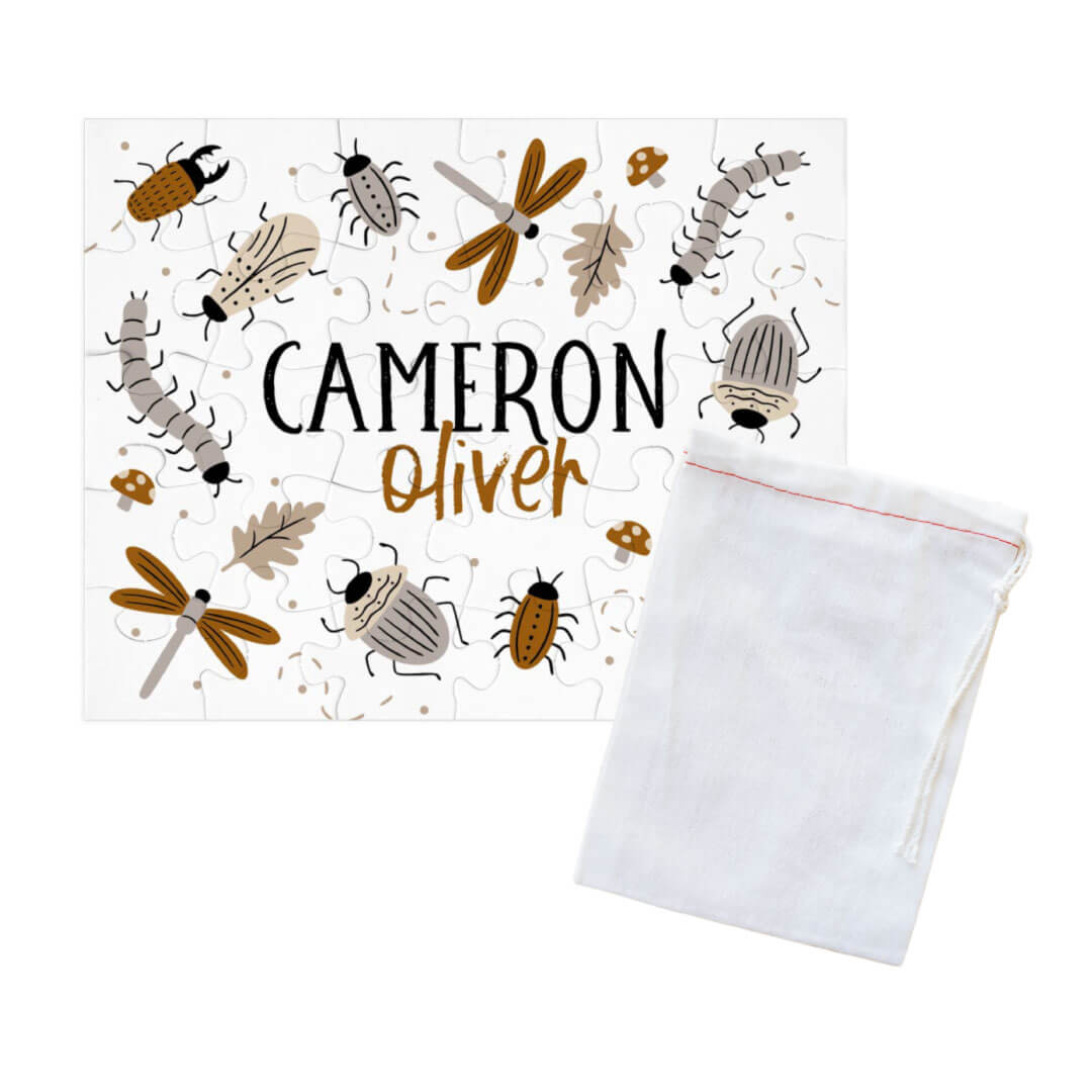 neutral bug personalized name puzzle for kids 