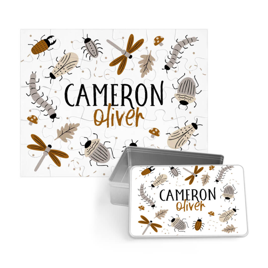 snuggle bug personalized 30 piece puzzle for kids with matching tin 