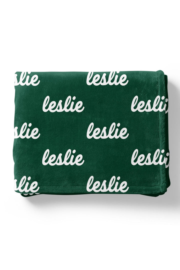 Caden Lane Spearmint-Script-Personalized-Blanket