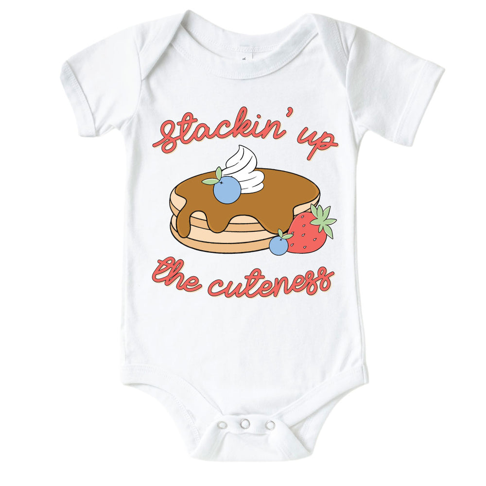 stacking up the cuteness graphic bodysuit for babies 