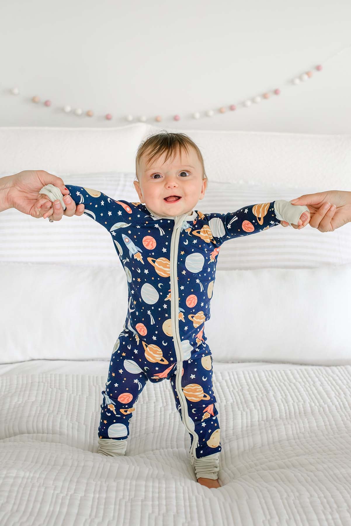 Glow-in-the-Dark Convertible Bamboo Zip Romper | Stellar Snuggles