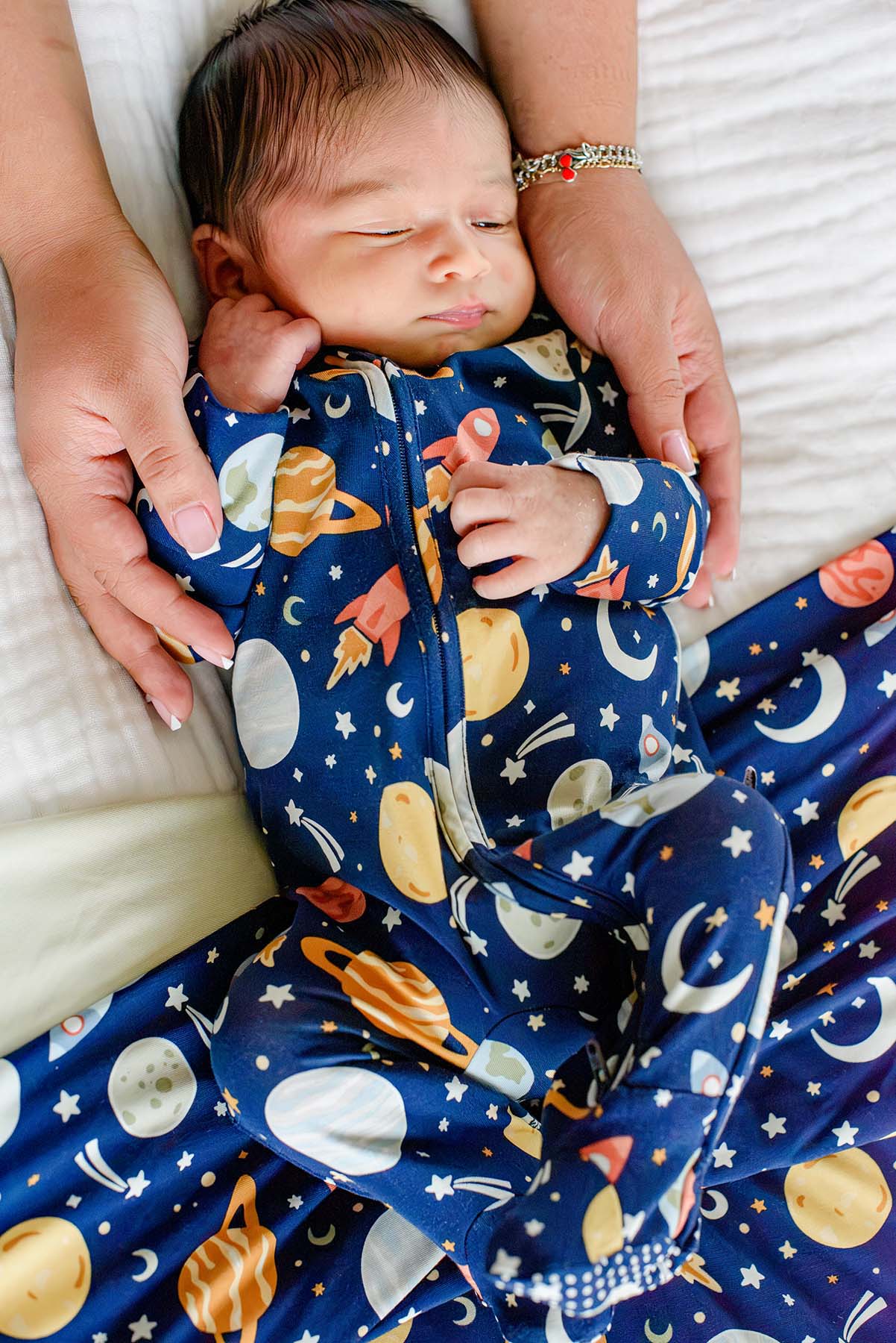 Glow-in-the-Dark Bamboo Zipper Footie | Stellar Snuggles