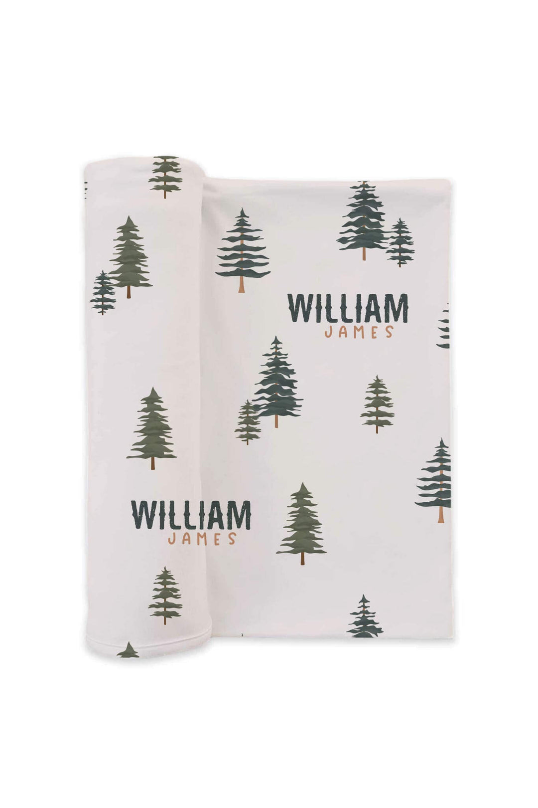 evergreen tree personalized swaddle blanket 
