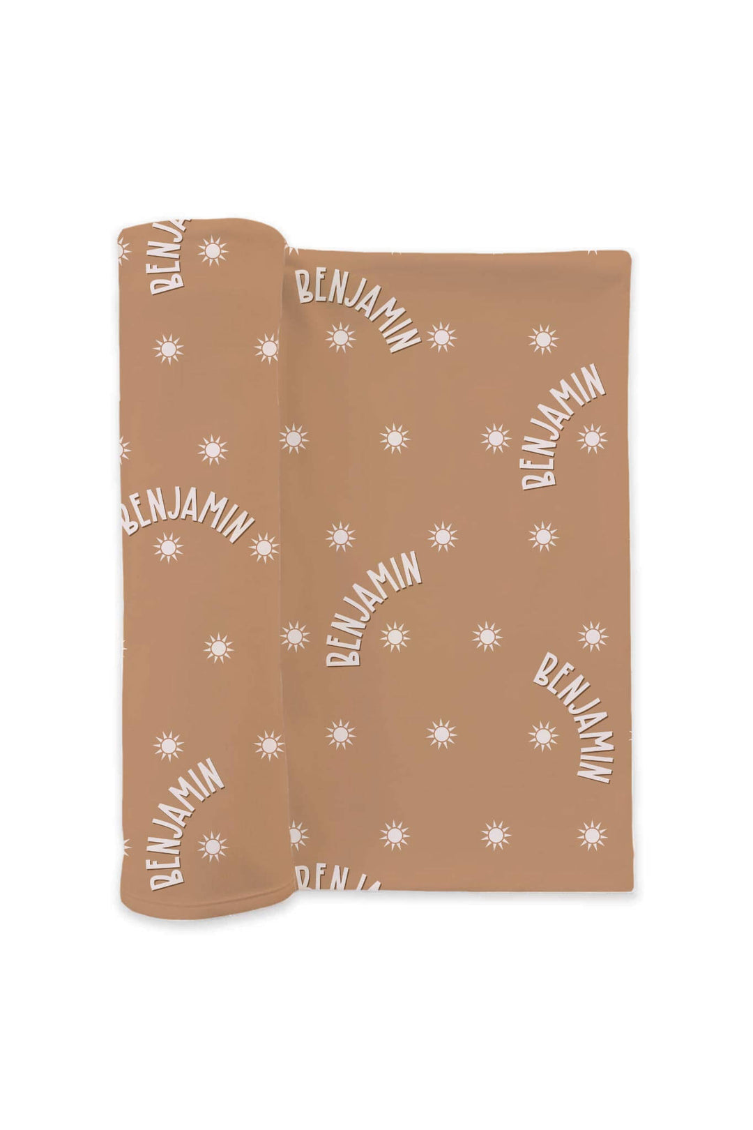 orange sun personalized swaddle blanket 