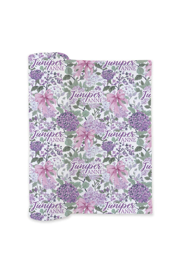 lavender lullaby personalized swaddle blanket 