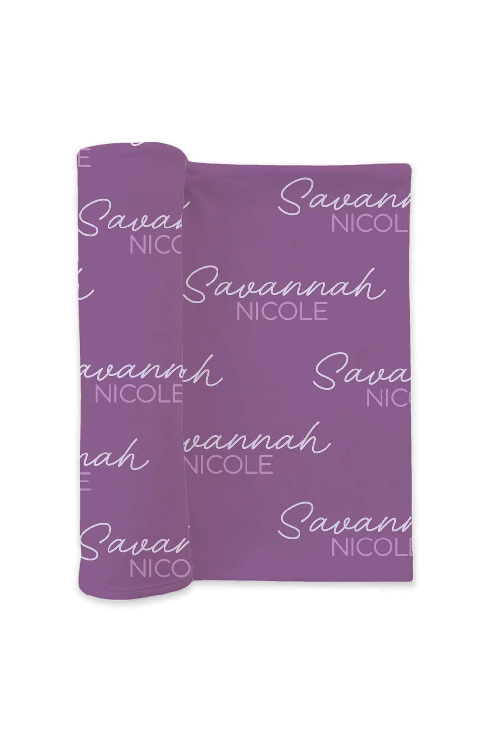 solid purple personalized swaddle blanket for girls 