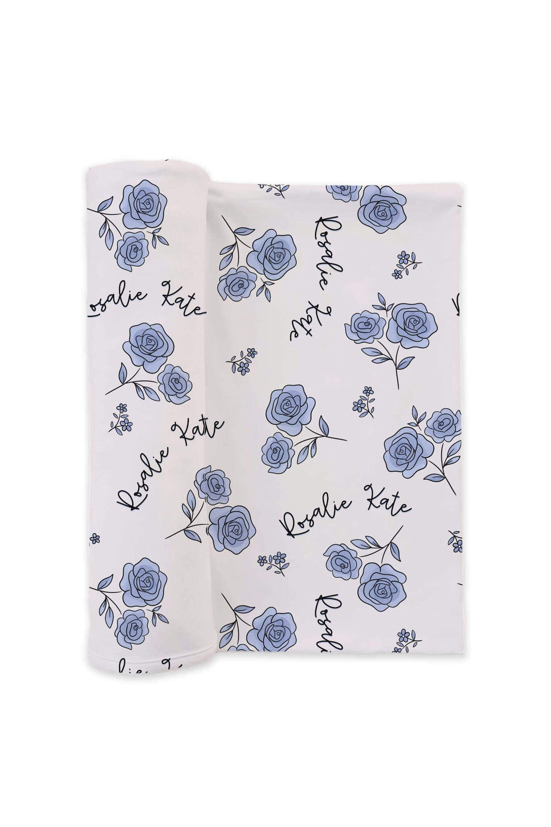 sapphire garden personalized swaddle blanket for newborn girls 