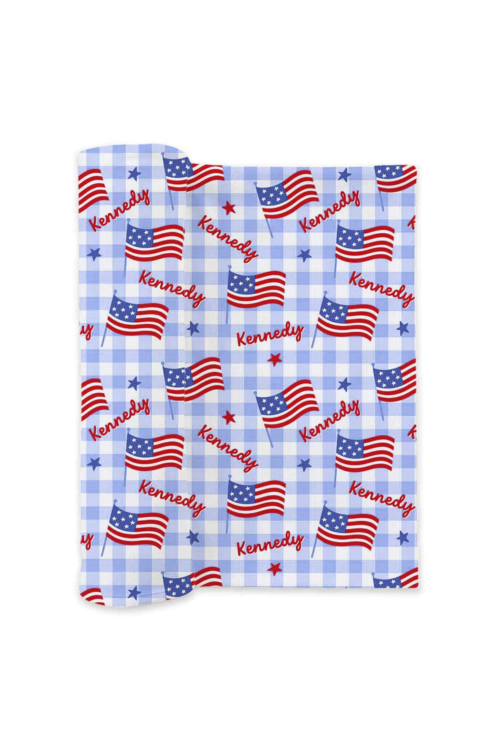 bamboo waffle swaddle blanket in star spangled picnic - 4th of july baby outfit