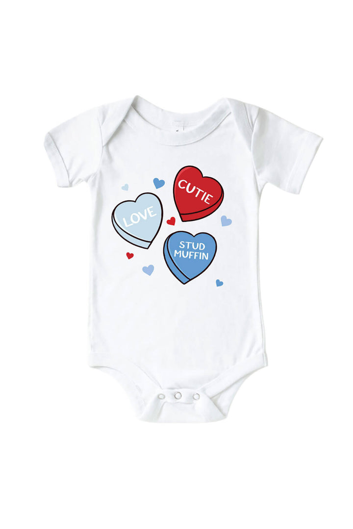 Sweet Like Candy Blue Graphic Bodysuit & Kids Tee | White