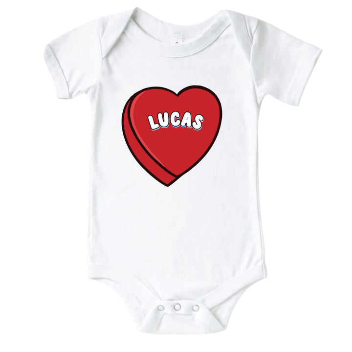 red heart valentine's day graphic baby bodysuit 