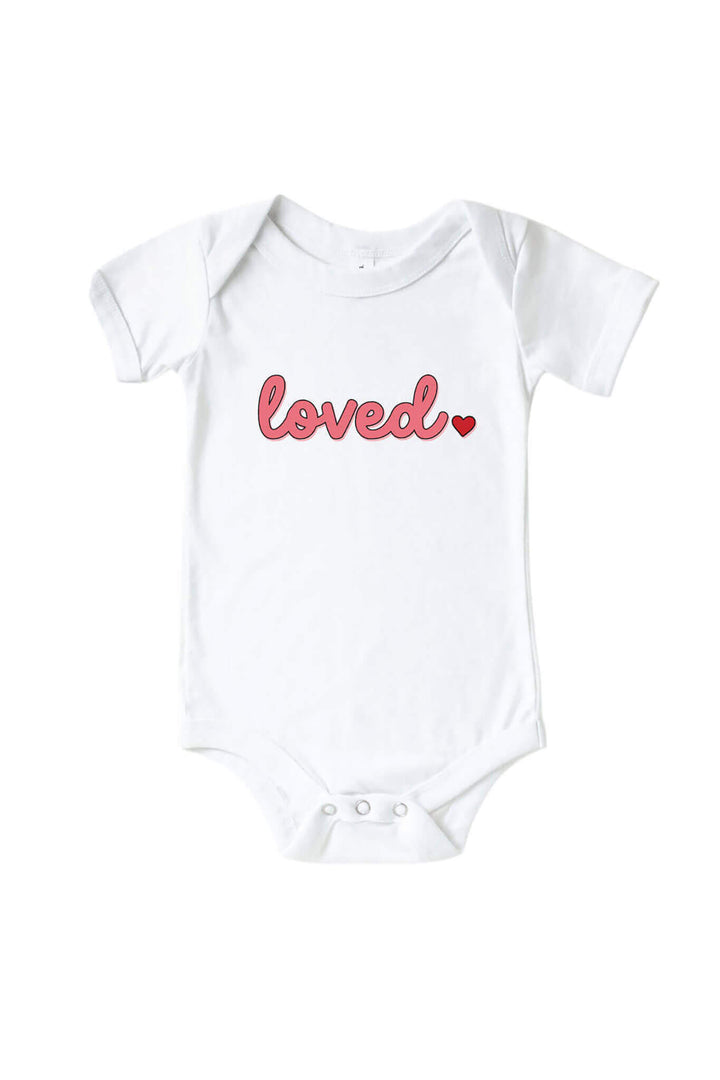 loved valentine's day baby bodysuit 