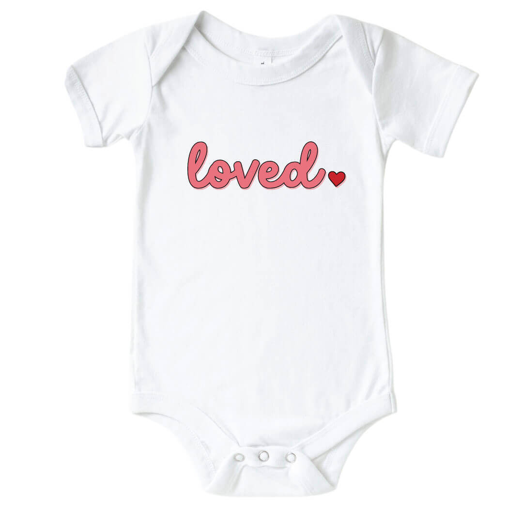 loved valentine's day baby bodysuit 