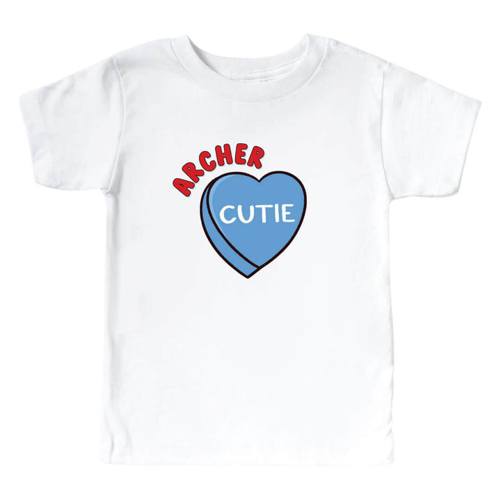 blue conversation heart graphic tee for kids 
