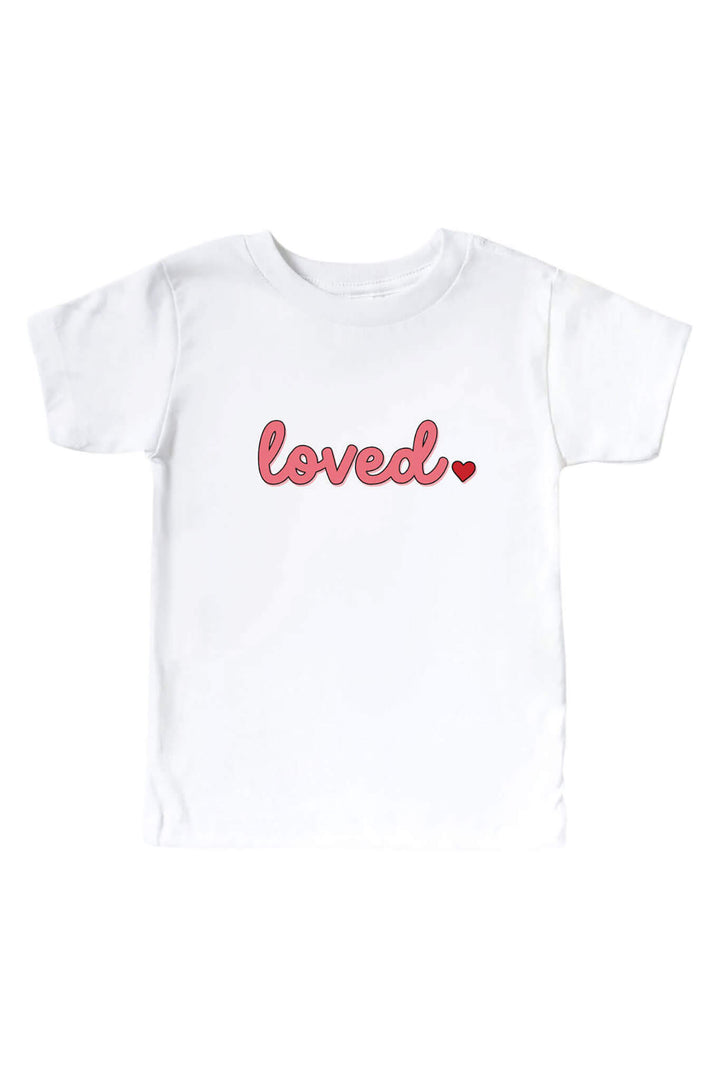 loved valentine's day graphic tee for kids 