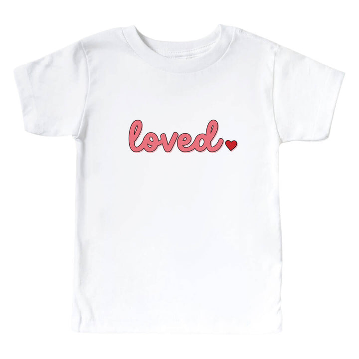 loved valentine's day graphic tee for kids 