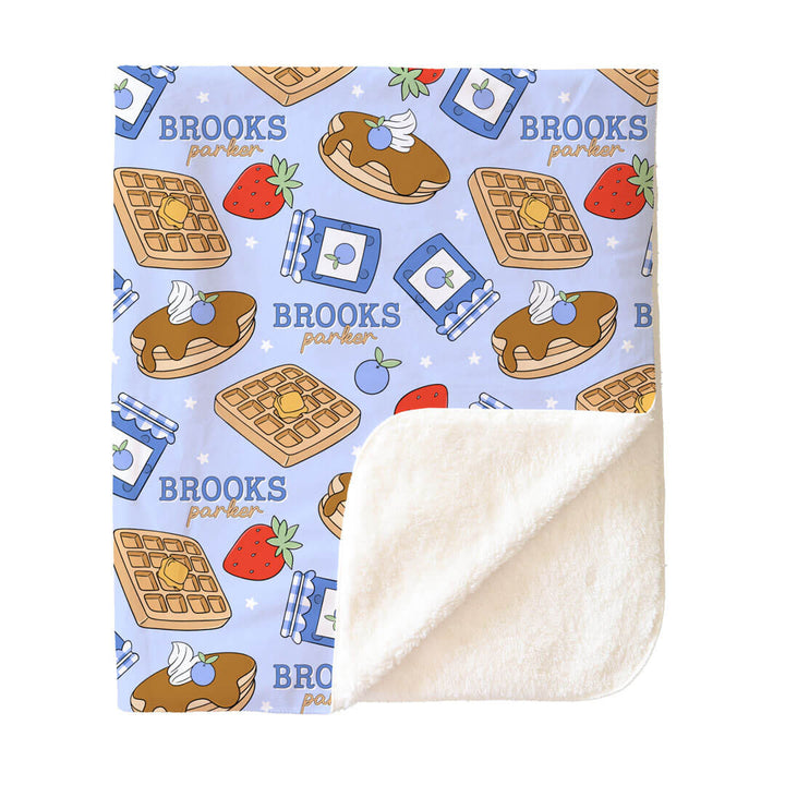 Sweet Stacks Personalized Kids Blanket | Blue