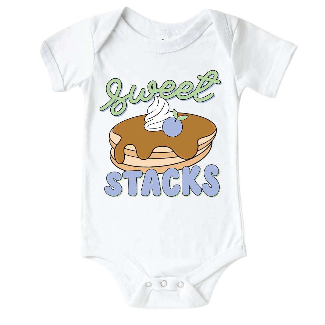 sweet stacks blue graphic bodysuit for babies