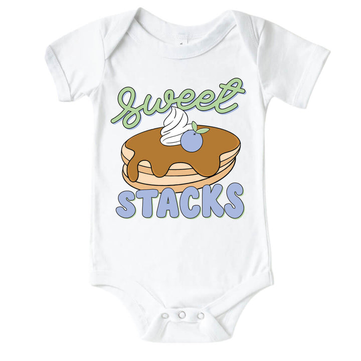 sweet stacks blue graphic bodysuit for babies