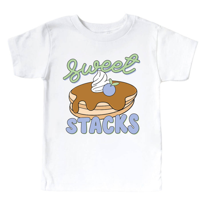 sweet stacks blue graphic tee for kids 