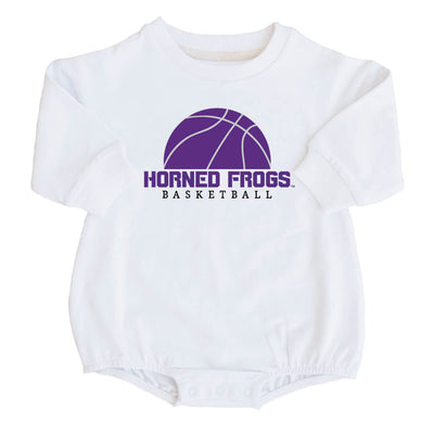 horned frogs basketball long sleeve graphic sweatshirt bubble romper for kids