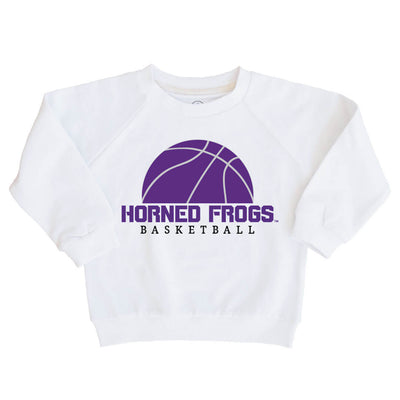 horned frogs basketball long sleeve graphic sweatshirt for kids 