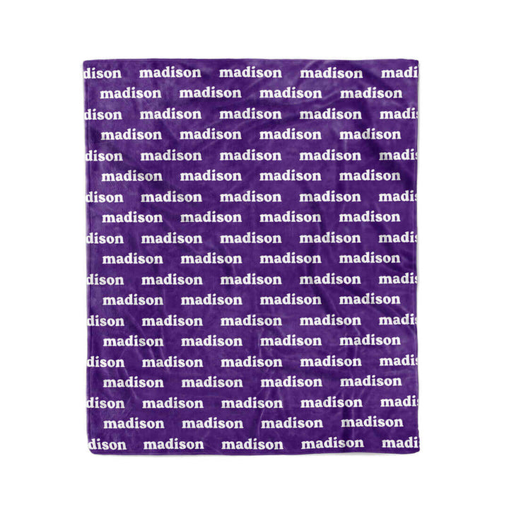 personalized name blanket purple 
