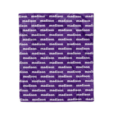 personalized name blanket purple 