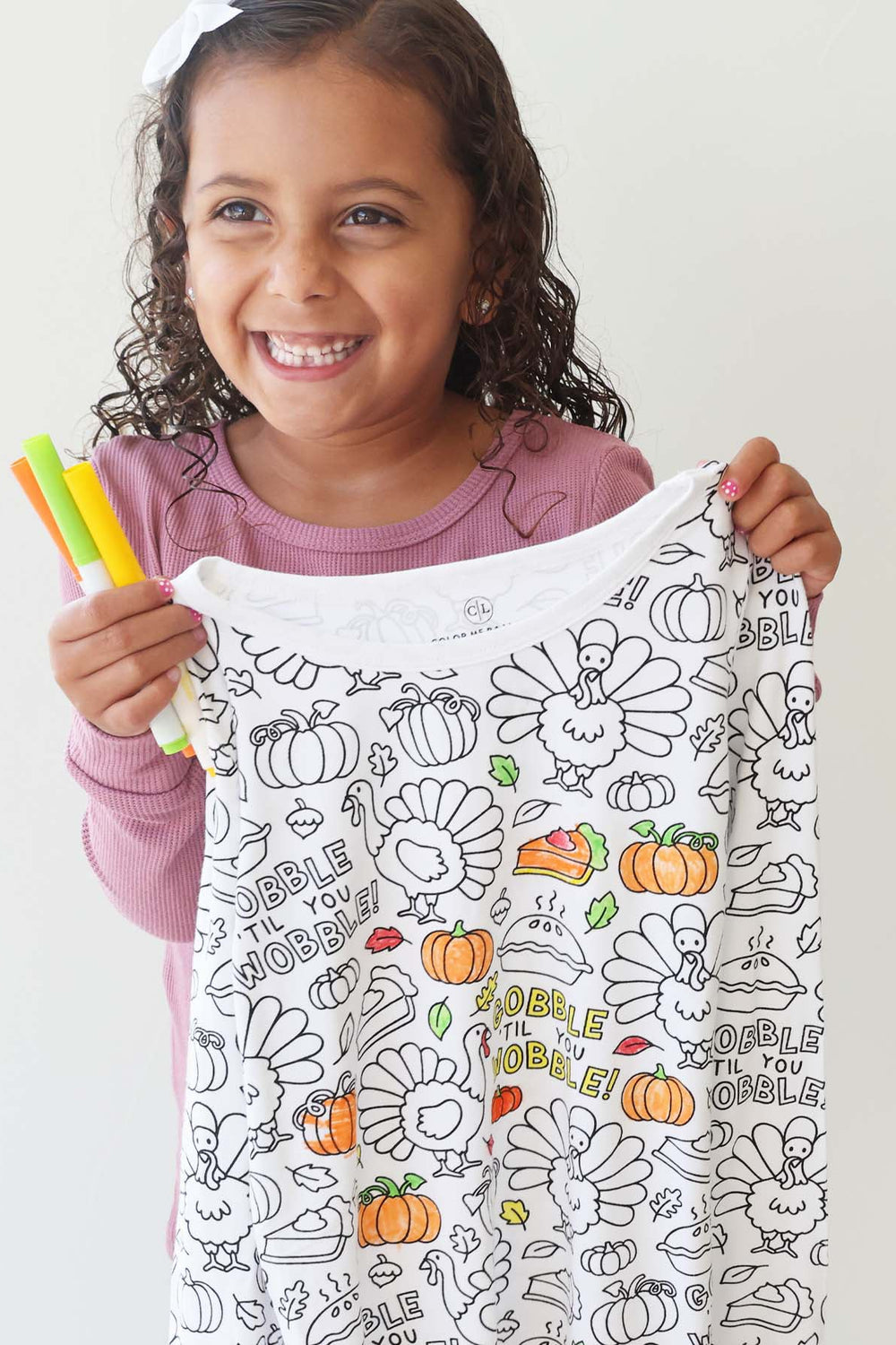 turkey and pie two piece colorable pajamas