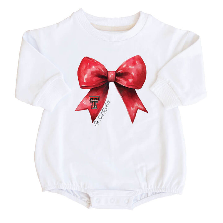 Texas Tech University | Footballs & Bows Graphic Sweatshirt Bubble Romper