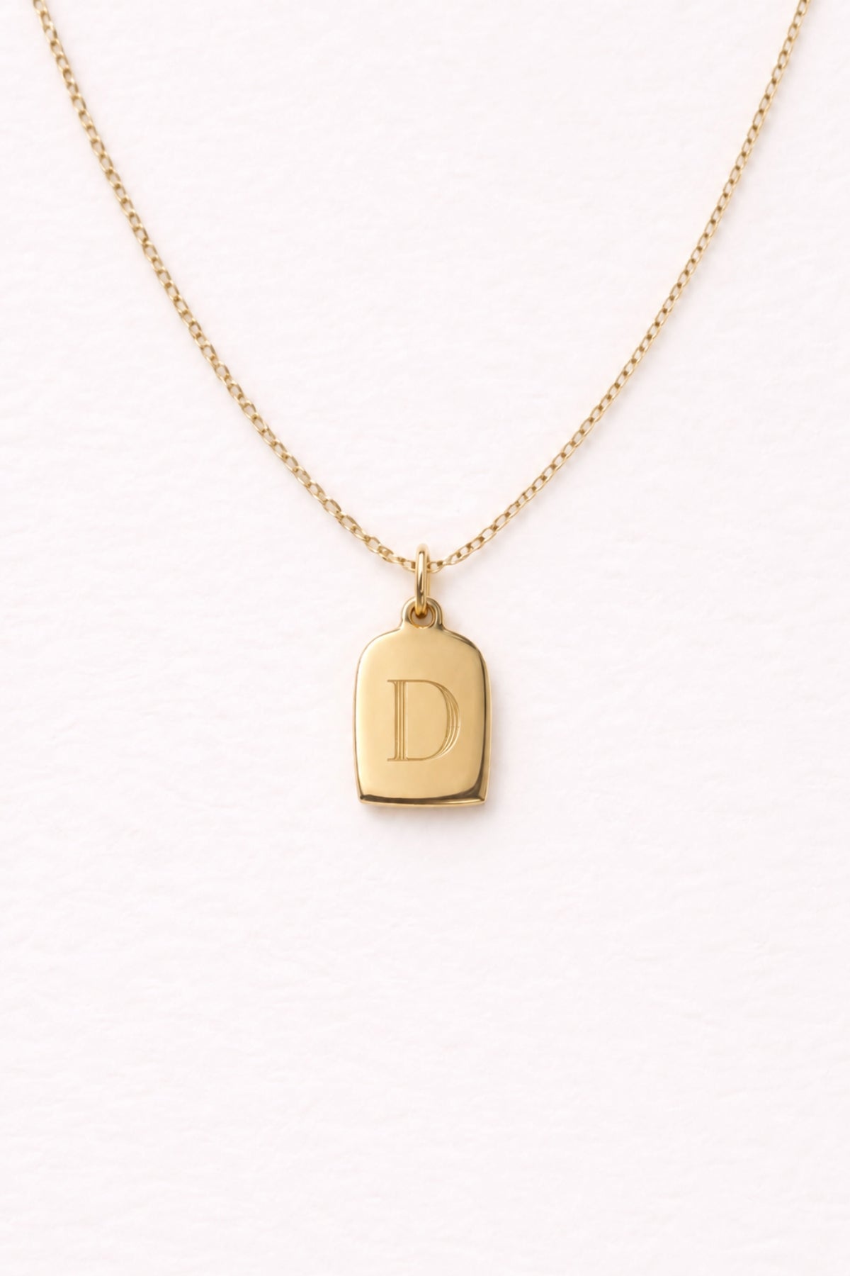 Engraved Tag Charm Necklace