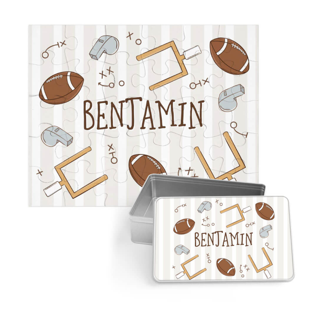 tiny touchdowns neutral personalized 30 piece name puzzle for kids 