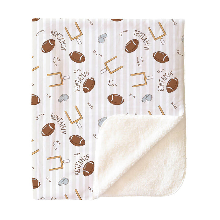 Tiny Touchdowns Personalized Kids Blanket | Neutral