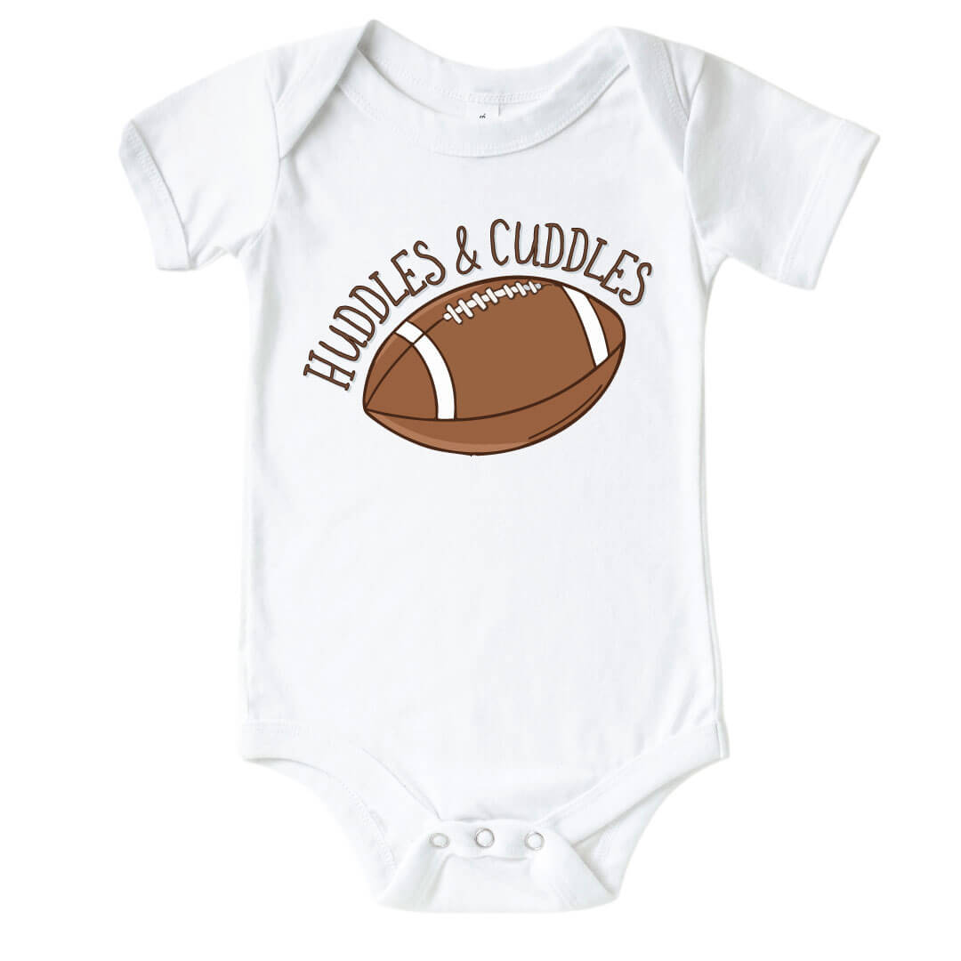huddles and cuddles boy football graphic bodysuit for babies 