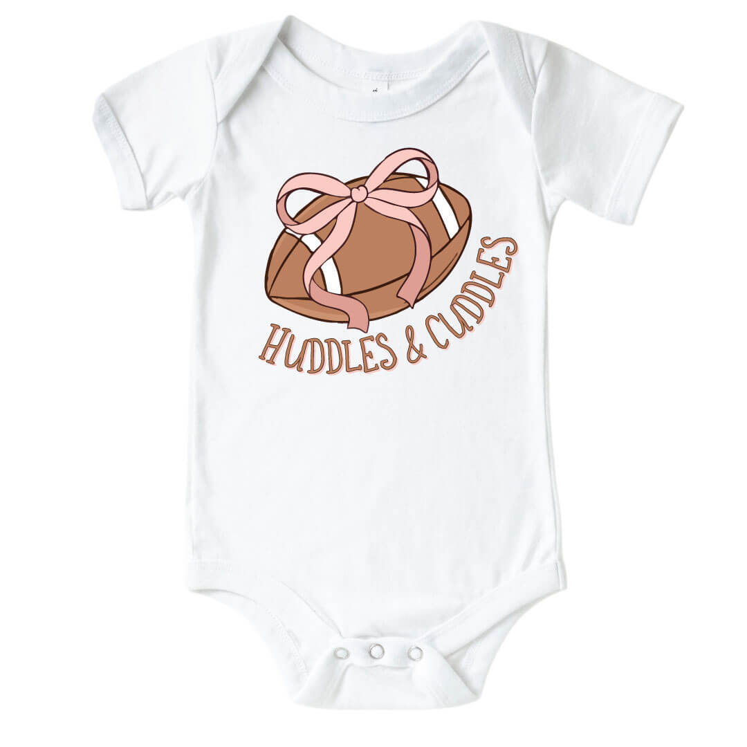 pink bow football graphic bodysuit for girls 